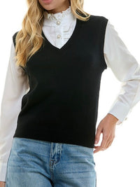 Black Vest Blouse