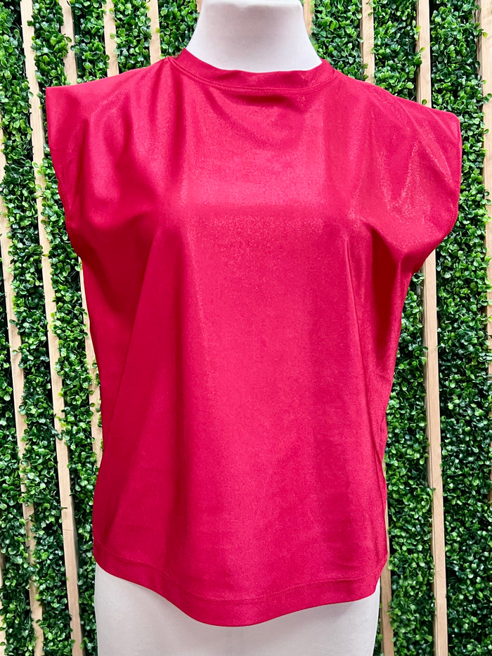 Muscle Sleeve Metallic Top