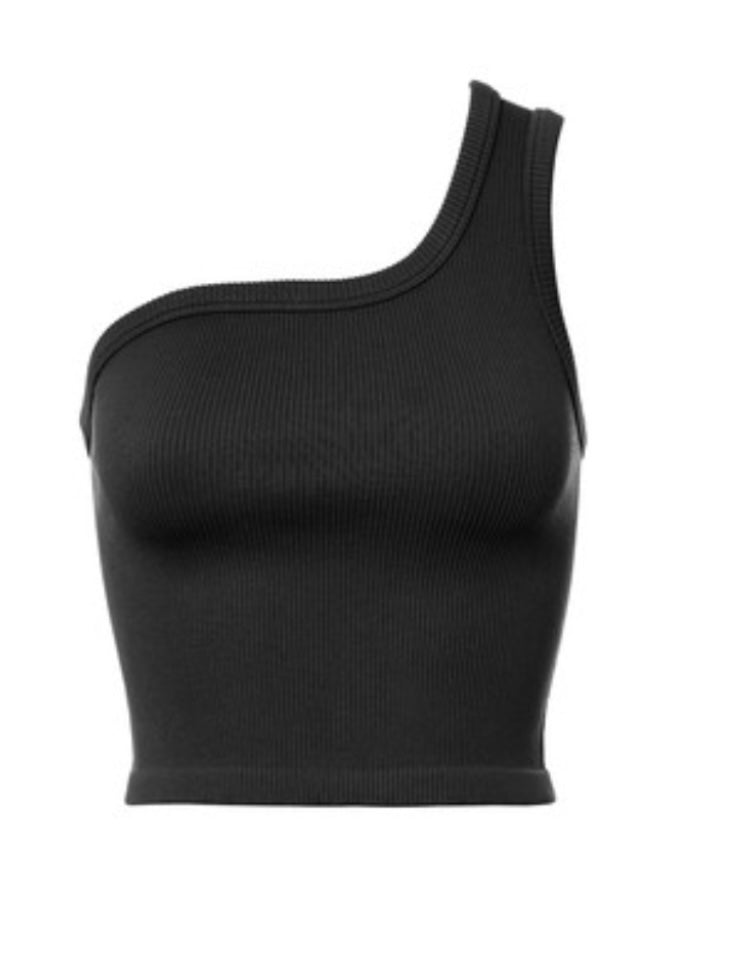 Ribbed Cutout Back One Shoulder Basic Crop Top