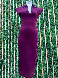 Sleek Collar Midi Dress