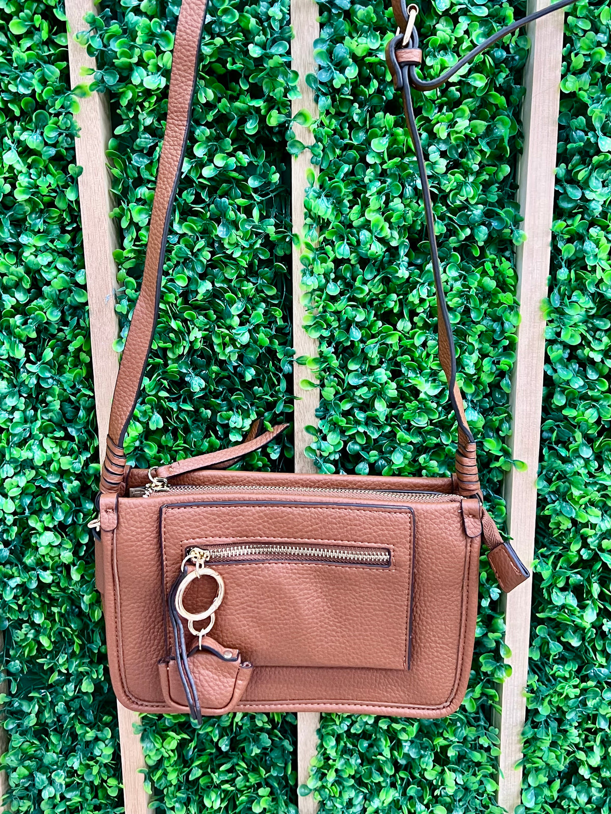Rectangle Pleather Basic Crossbody Bag