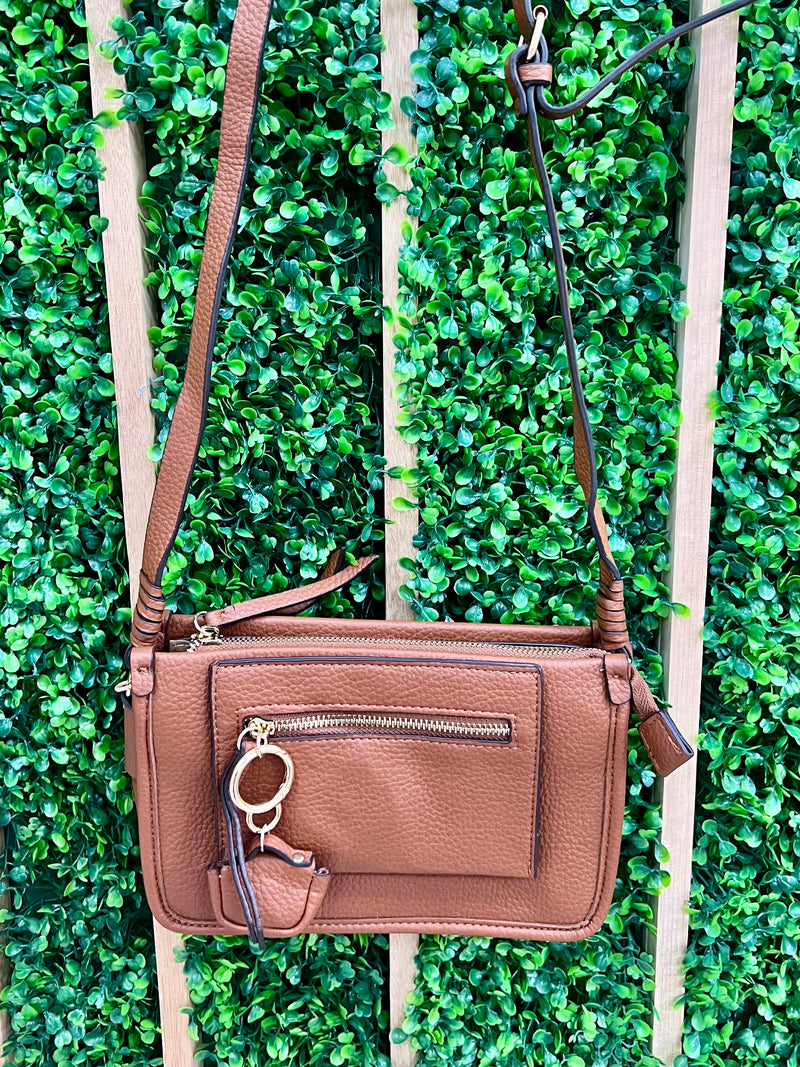 Rectangle Pleather Basic Crossbody Bag
