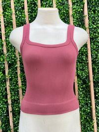 Ribbed Square Neck Basic Top