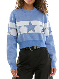 Cutout Star Trim Sweater