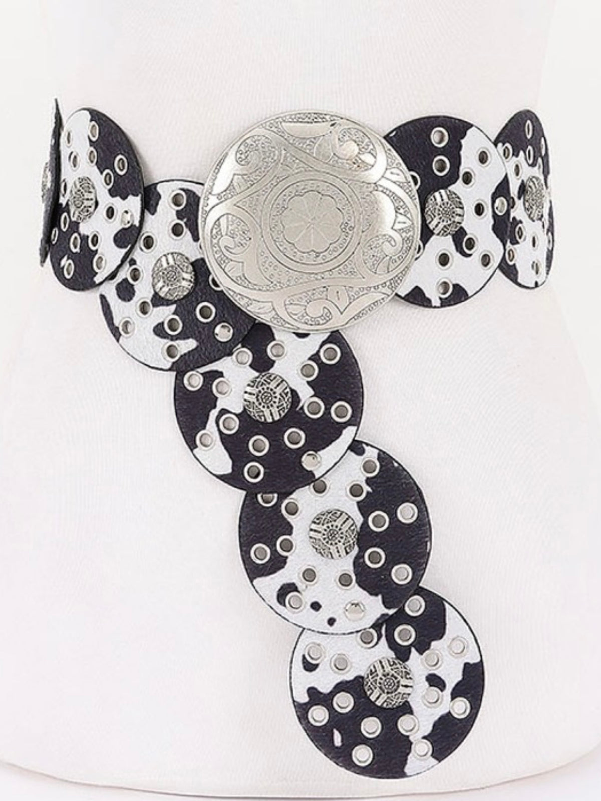 Faux Animal Fur Disc Belt