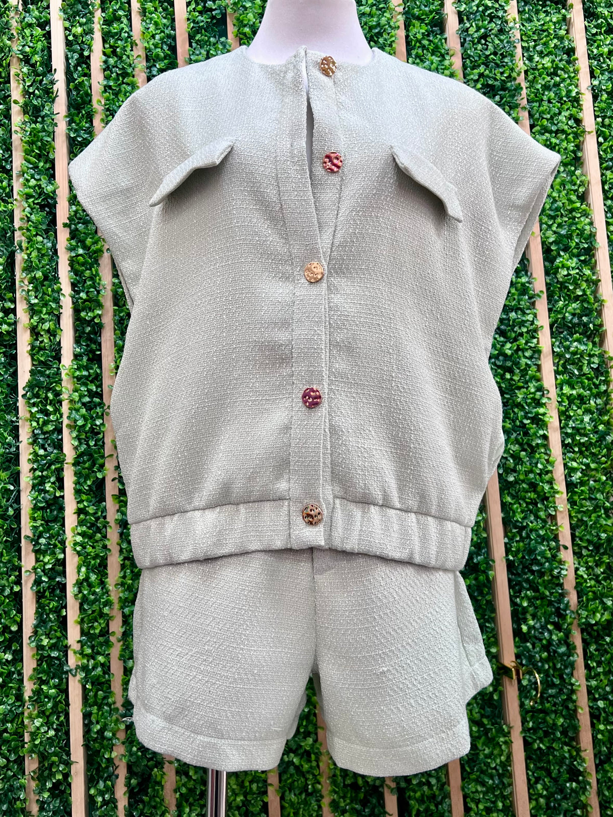 Tweed Dressy Sleeveless Bomber Vest Top