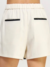 Faux Leather Piping Detail Skort