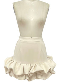 Ruffled Hem Dressy Short Skirt