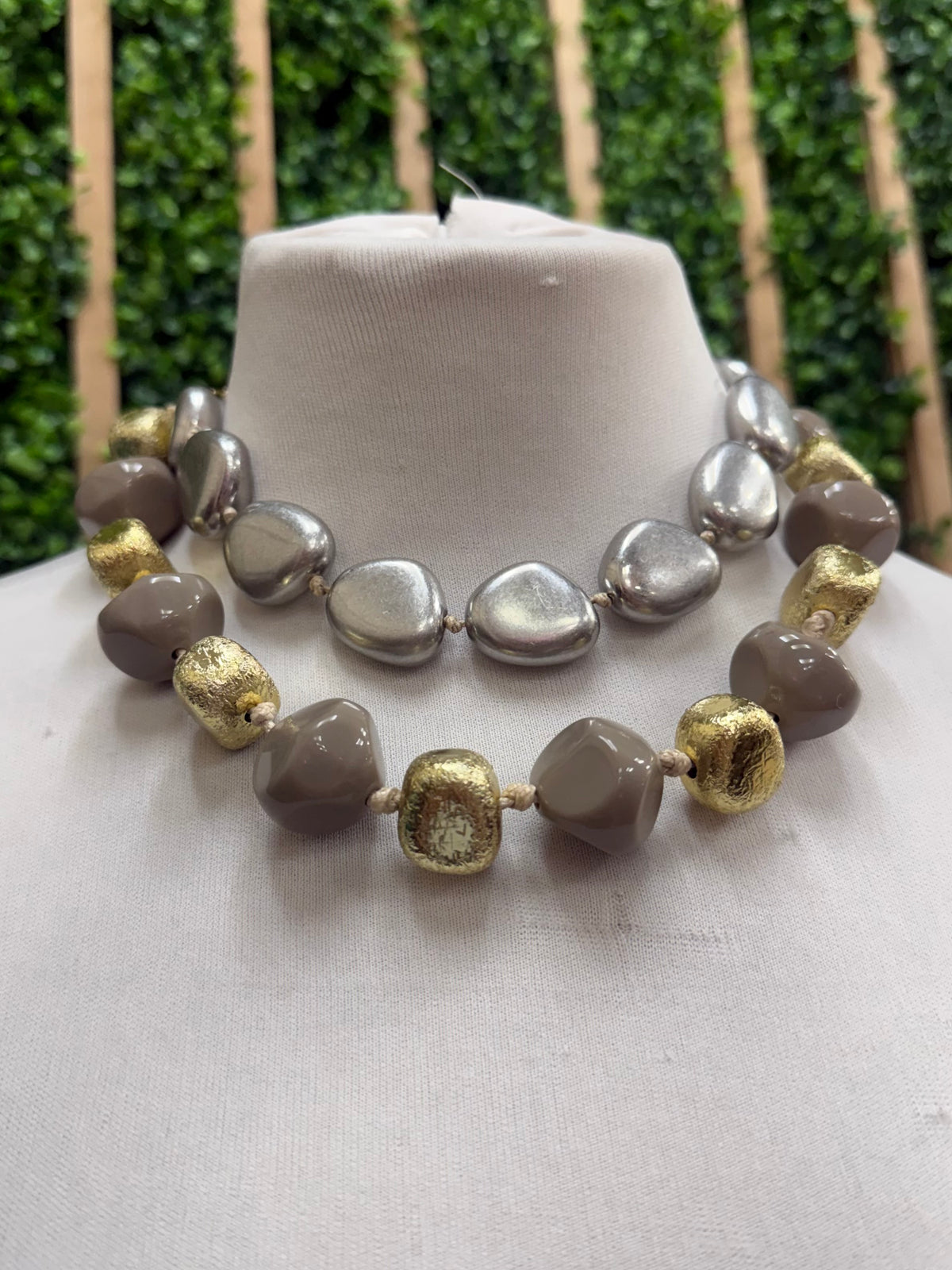 Mixed Pebble Statement Necklace