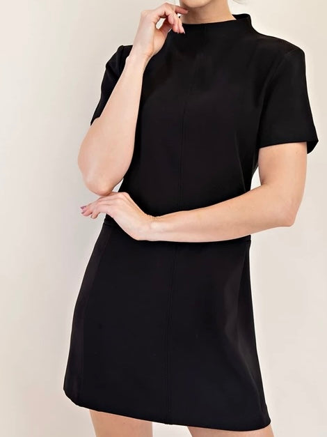 Mock Neck Short Sleeve Dress
