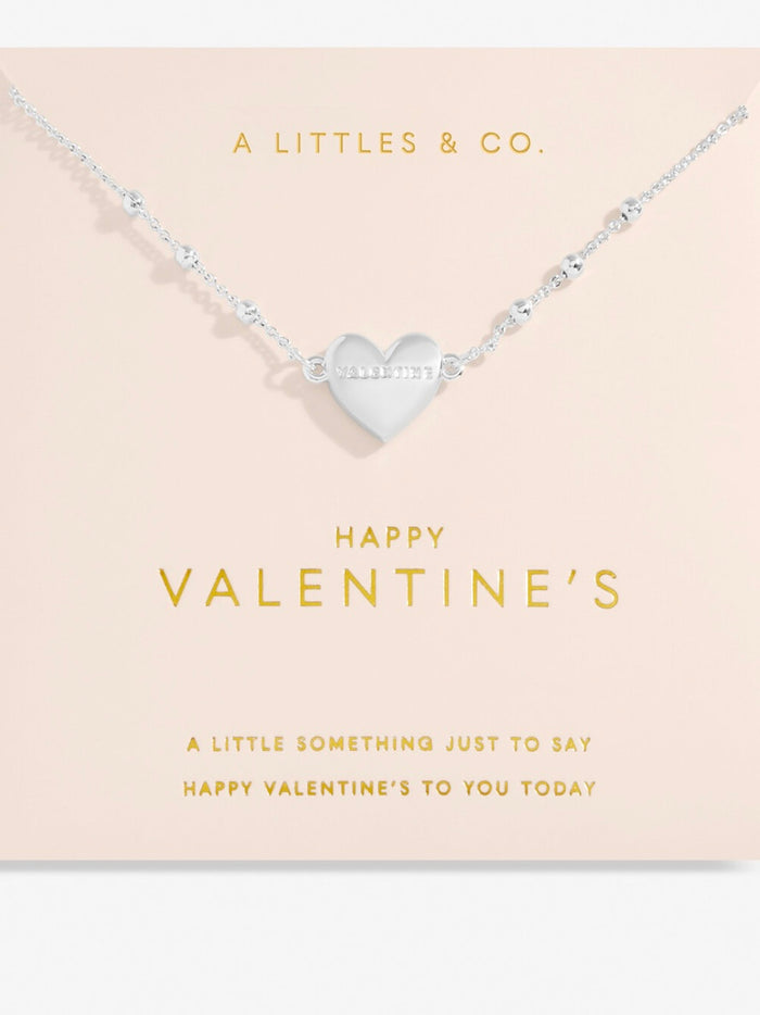 Little Moment Happy Valentines Silver Necklace