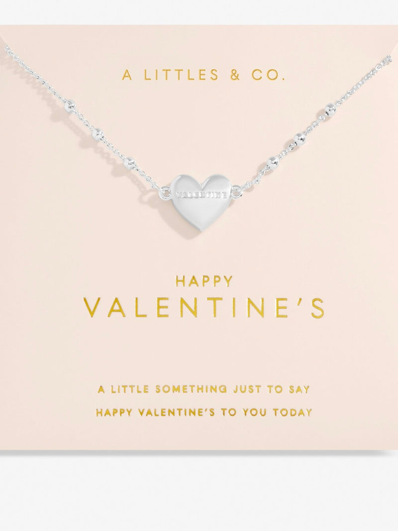 Little Moment Happy Valentines Silver Necklace