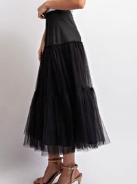 Beautiful Mesh A line Midi Skirt