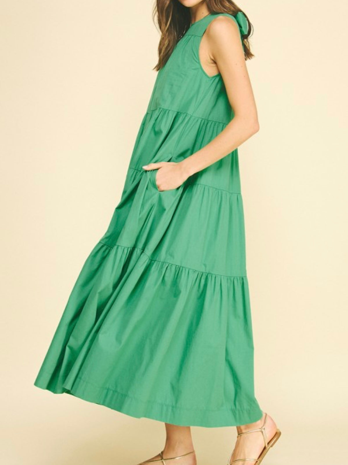 Green Tiered Maxi Dress