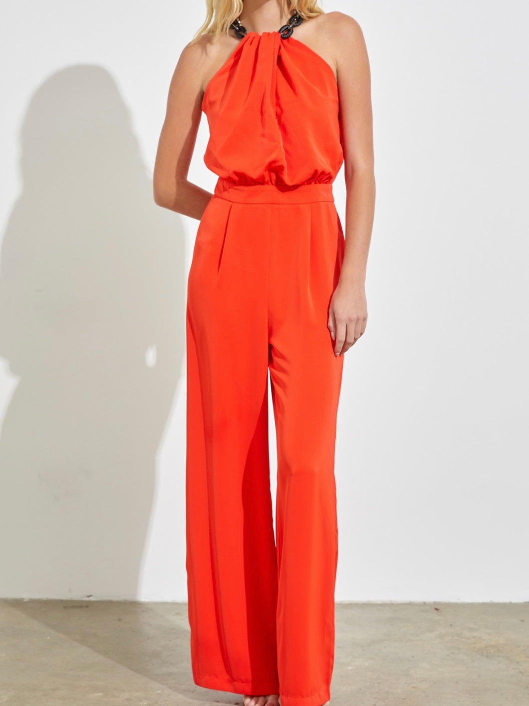 Beautiful Red Chain Neck Jumpsuit