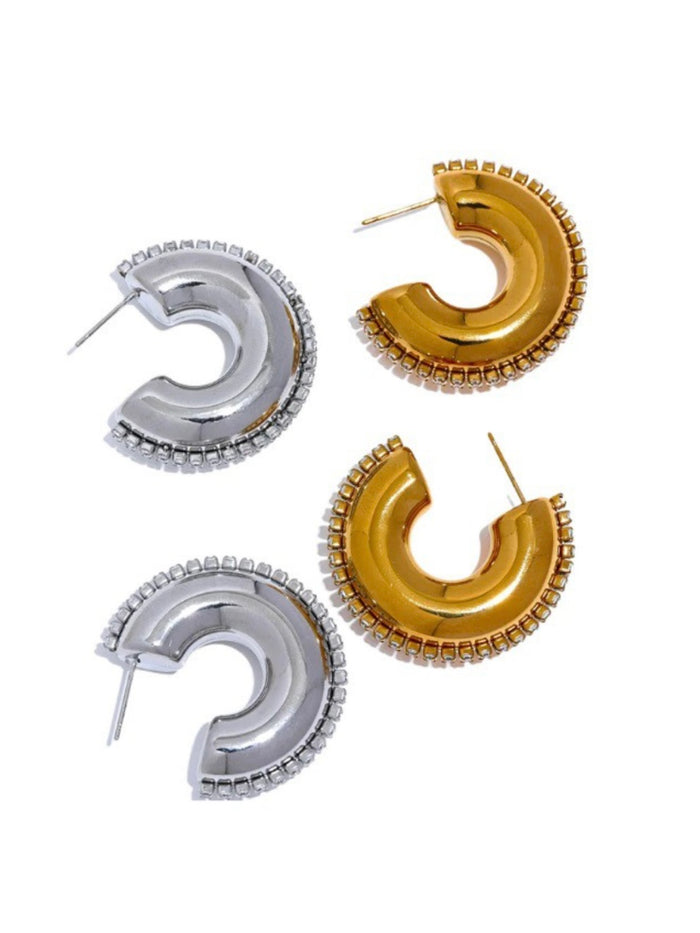 Crystal Studded Statement Hoops