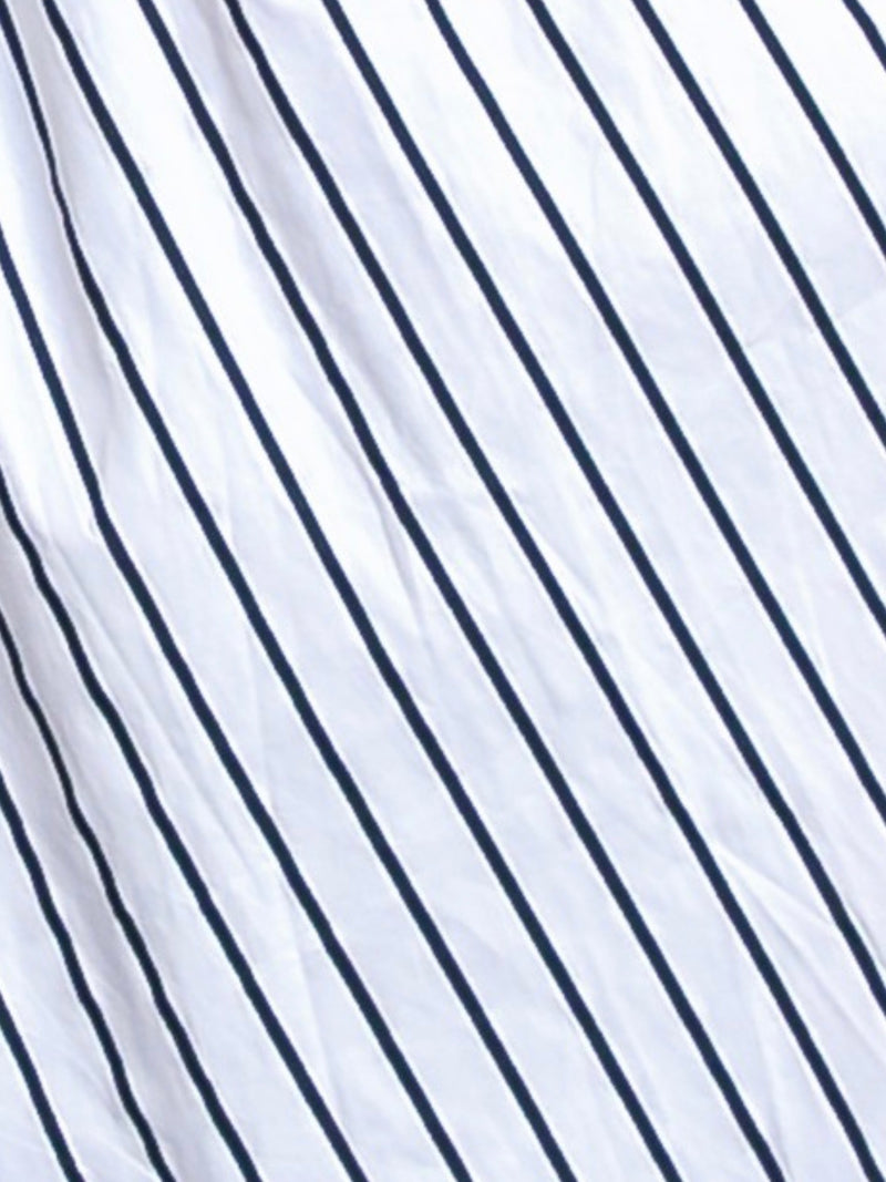 White Black Stripe Cross Back