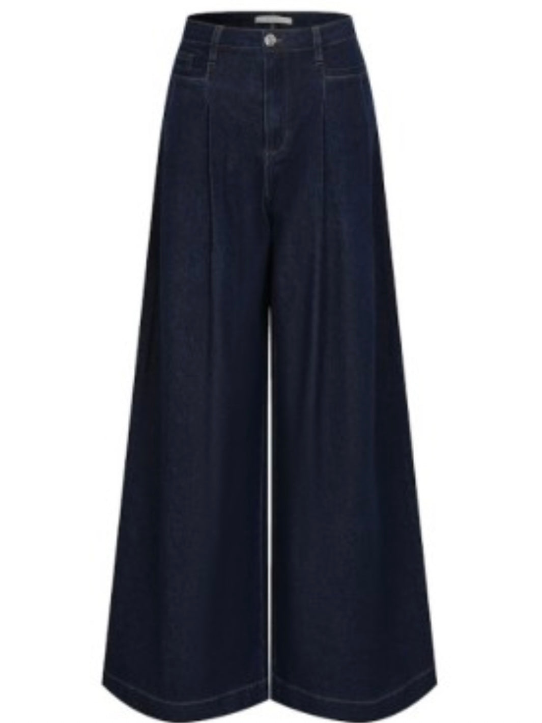 Dark Denim Wide Leg Trousers