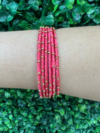 Multicolor Silk Bangle Set