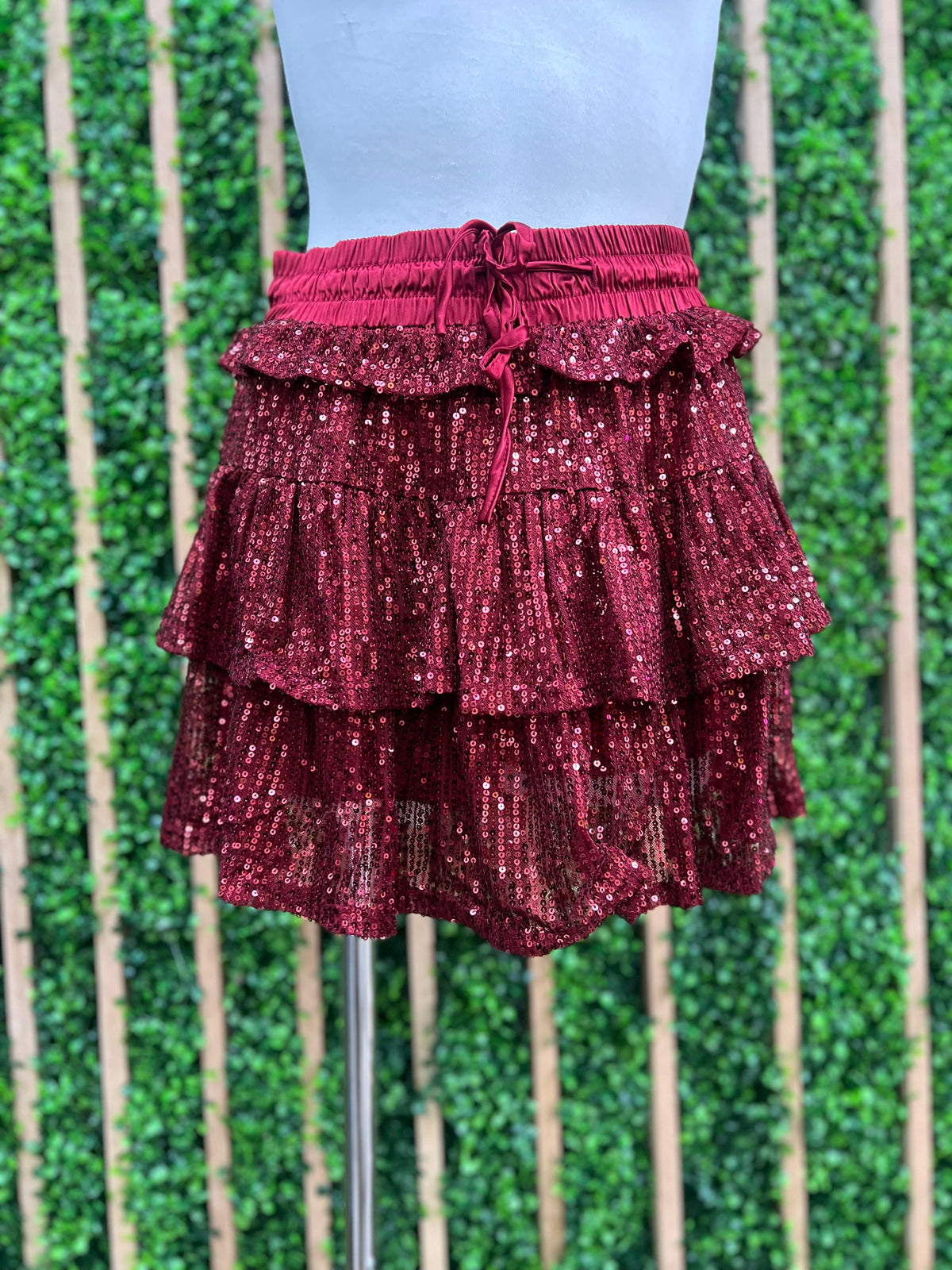 Sequin Ruffle Skort