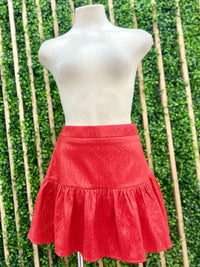 Textured Metallic Finish Fabric Skort