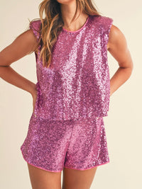 Fun Sequin Short Pant Set