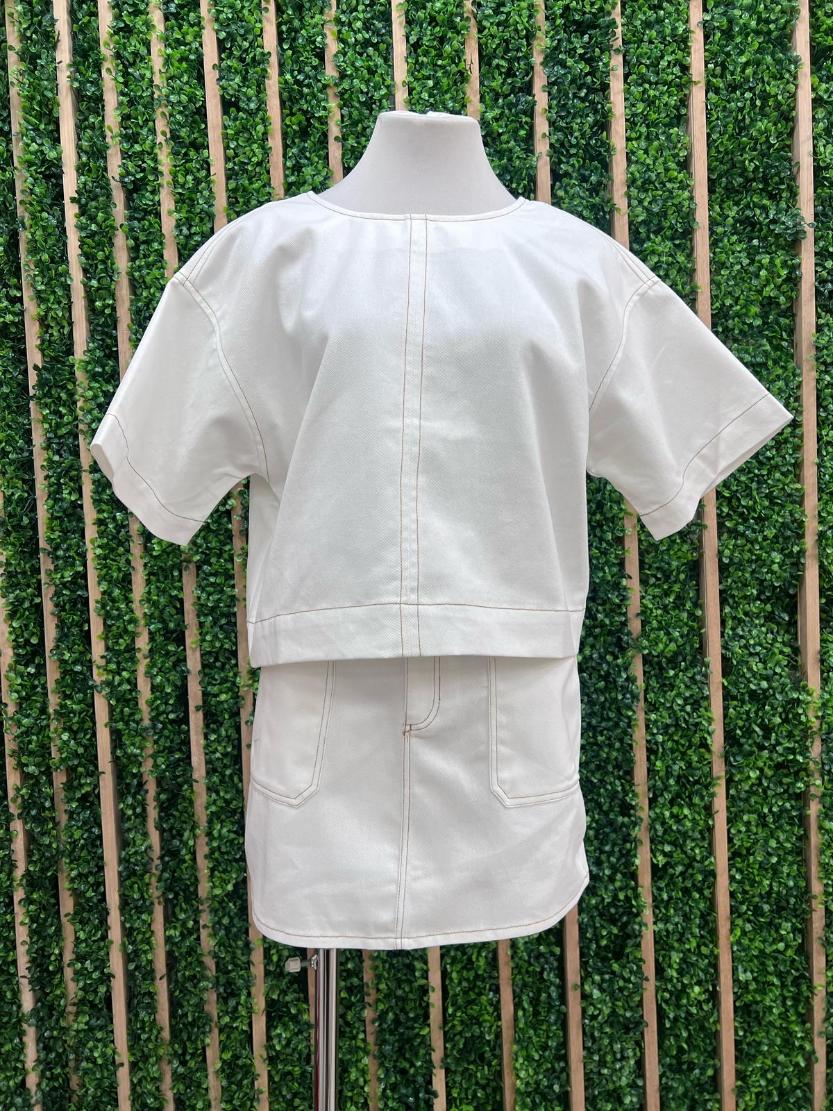Ivory Round Neck Boxy Top