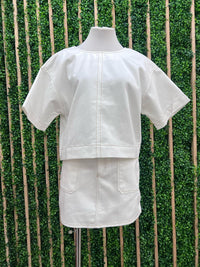 Ivory Round Neck Boxy Top