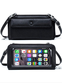 Clear Leather Crossbody Phone Wallet