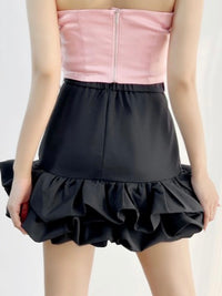 Ruffled Hem Dressy Short Skirt
