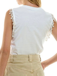 Short Fringe Trim Muscle Tee