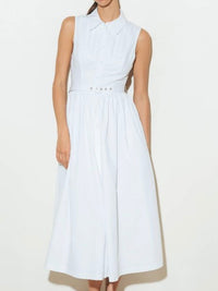 Beautiful White Collared Midi Dress
