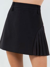Contrast Pleat Detail Mini Skirt