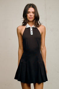 Contrast Halter Neck Dress