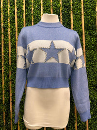 Cutout Star Trim Sweater