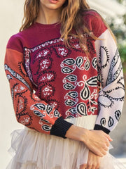 Paisley Block Sweater