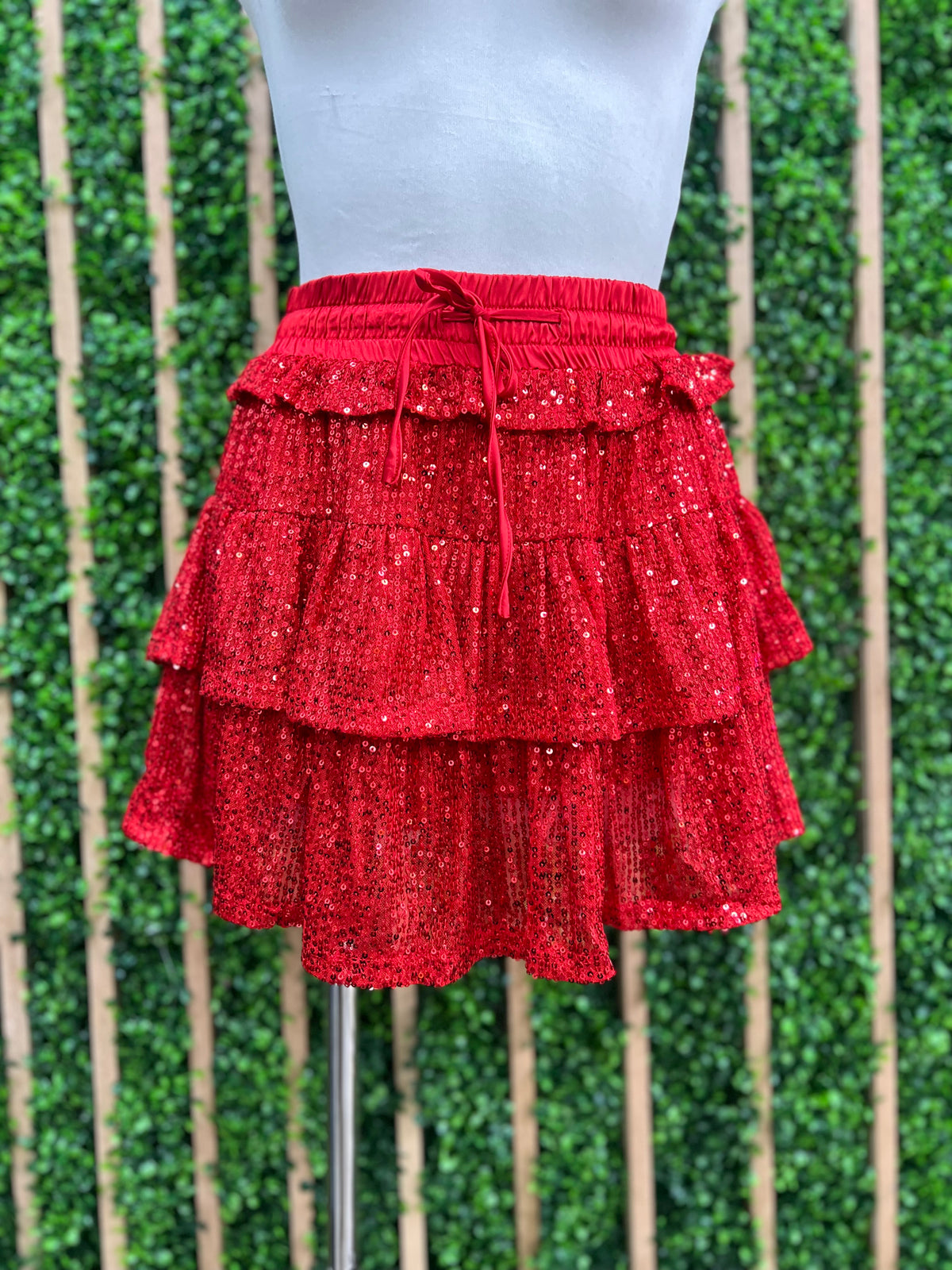 Sequin Ruffle Skort