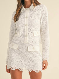 Beautiful Off White Scallop Lace Jacket