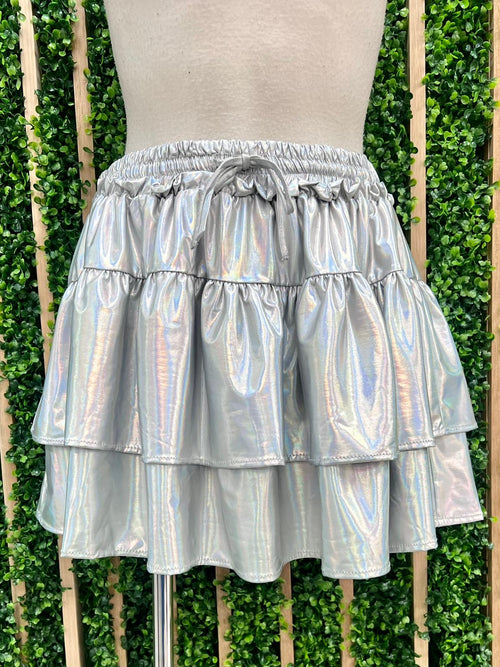 Metallic Ruffled Skirt
