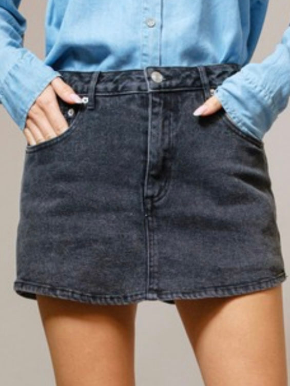 Straight Denim Skort