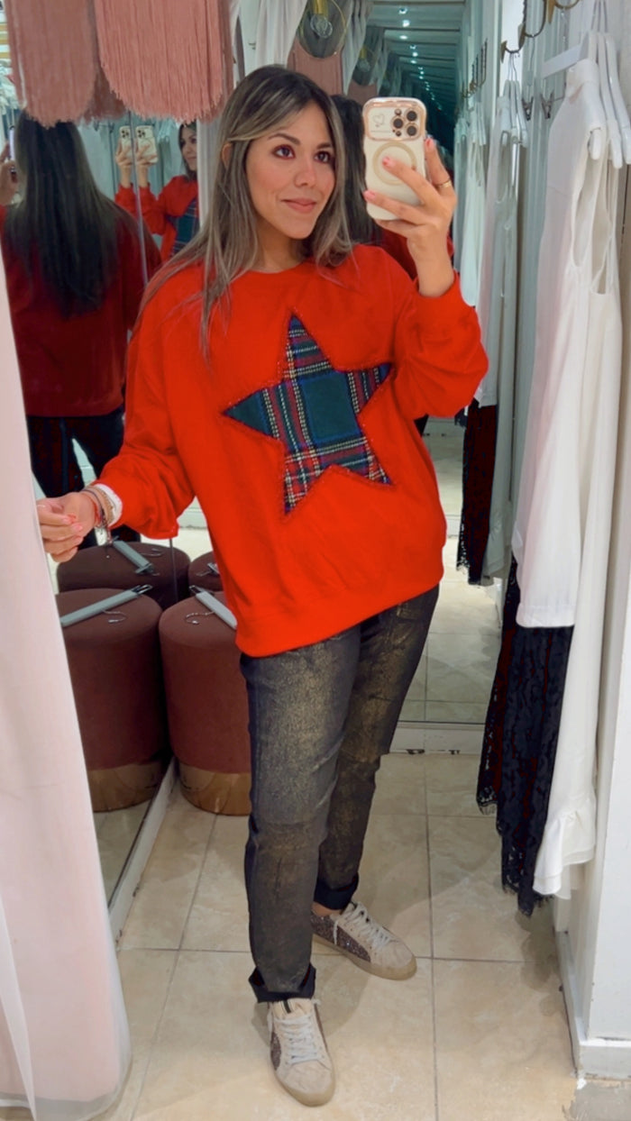 Plaid Star Sweater