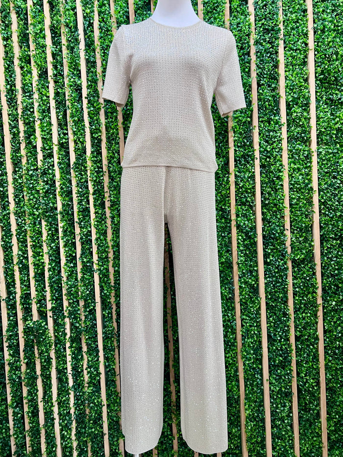 Champagne Stone Embellished Pant Set