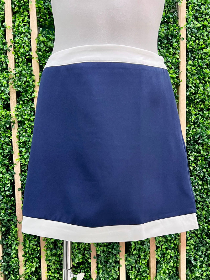 Navy White Trim Fitted Skort