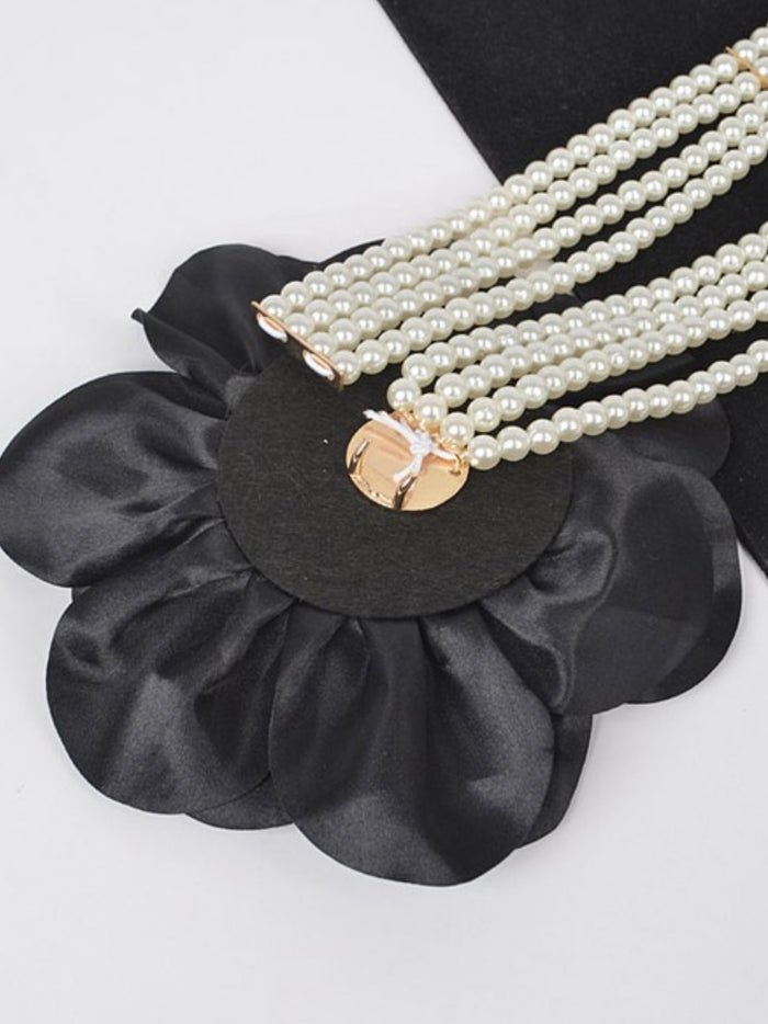 Large Flower Pearl Elastic Belt