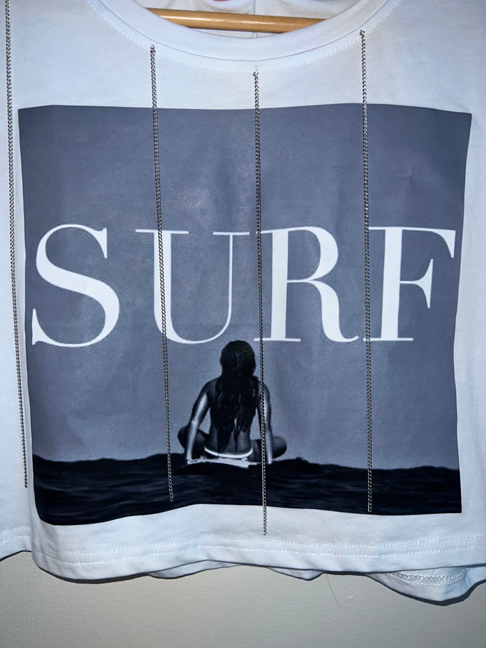 Surf Chain Detail Crop Tee