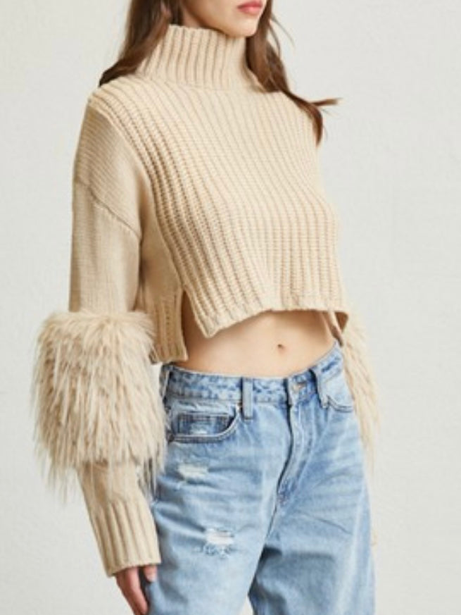Exquisite Fur Detail Sweater