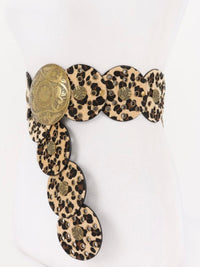 Faux Animal Fur Disc Belt