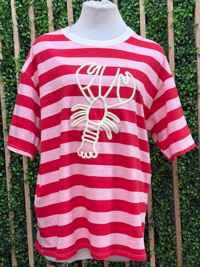 Striped Lobster Graphic Tee