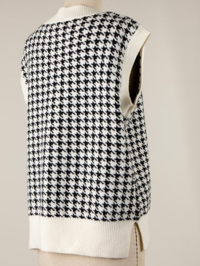 IVory Houndstooth Vest