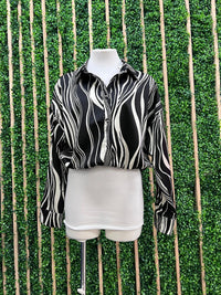 Black Ivory Swirl Blouse